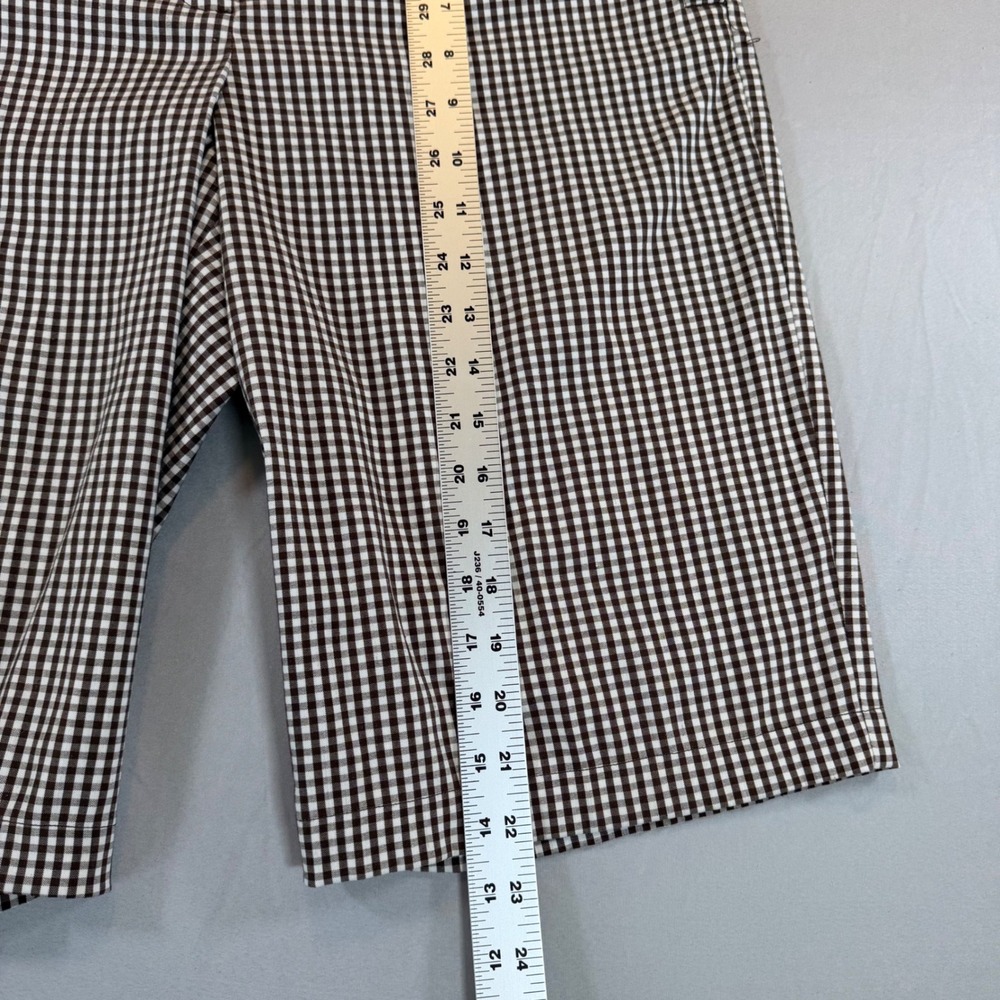 Chico's‎ Gingham Shorts Brown White Check Stretch Bermuda Size 1 Womens - Picture 3 of 10